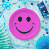 Assiettes En Carton Plaques de papier d'anniversaire rose chaud (Fête)