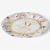 Assiettes En Carton Plaques de papier d'anniversaire rose pâle (Angle)