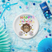 Assiettes En Carton Plaques de papier d'anniversaire, singe (Fête)
