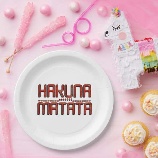 Assiettes En Carton Plaques de papier d'art Hakuna Matata Techno (Fête)