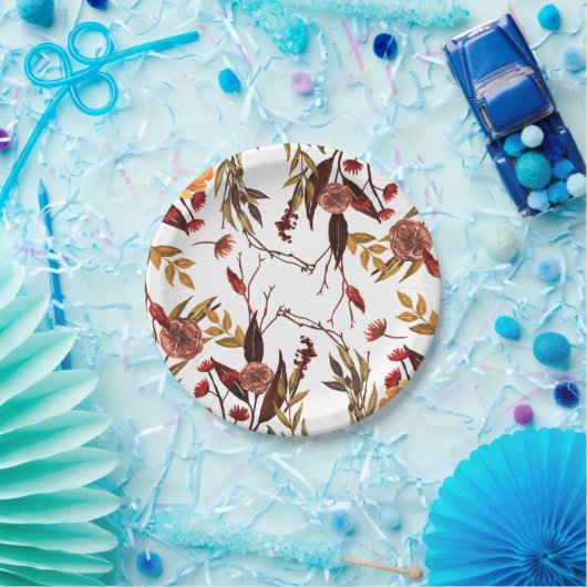 Assiettes En Carton Plaques de papier d'automne rustiques (Fête)