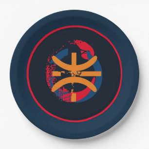 Assiettes En Carton Plaques de papier de basket en bleu profond