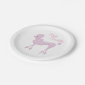 Assiettes En Carton Plaques de papier de caniche rose (Angle)