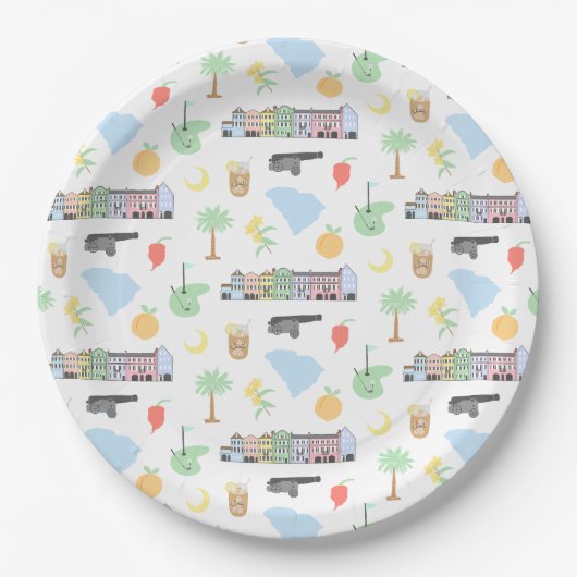 Assiettes En Carton Plaques de papier de Caroline du Sud (Devant)