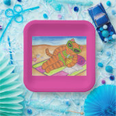 Assiettes En Carton Plaques de papier de chat Bikini (Fête)