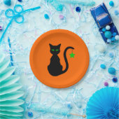 Assiettes En Carton Plaques de papier de chat noir (Fête)