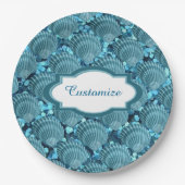 Assiettes En Carton Plaques de papier de coquillage turquoise (Devant)