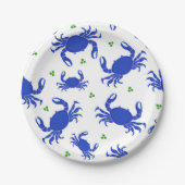 Assiettes En Carton Plaques de papier de crabe bleu (Devant)