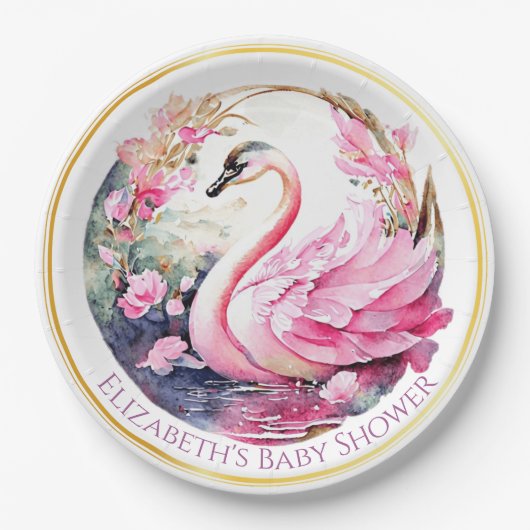 Assiettes En Carton Plaques de papier de cygne (Devant)