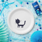 Assiettes En Carton Plaques de papier de dessin de chat (Fête)