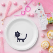 Assiettes En Carton Plaques de papier de dessin de chat (Fête)