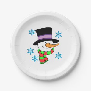 Assiettes En Carton Plaques de papier de dessin Snowman