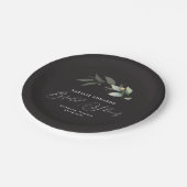 Assiettes En Carton Plaques de papier de douche Eucalyptus en or noir (Angle)