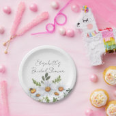 Assiettes En Carton Plaques de papier de douche marie blanche (Fête)