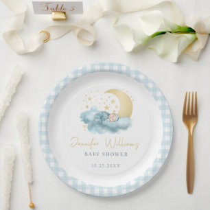 Assiettes En Carton Plaques de papier de douche pour bébé garçon étoil