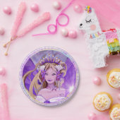 Assiettes En Carton Plaques de papier de fée violette (Fête)