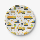 Assiettes En Carton Plaques de papier de fête d'anniversaire de constr (Devant)