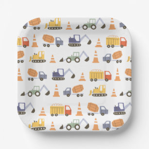 Assiettes En Carton Plaques de papier de fête d'anniversaire de constr