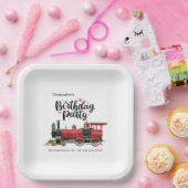 Assiettes En Carton Plaques de papier de fête d'anniversaire de train (Fête)