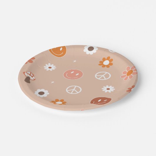 Assiettes En Carton Plaques de papier de fête d'anniversaire d'un retr (Angle)