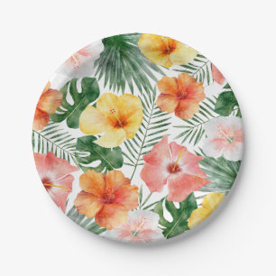 Assiettes En Carton Plaques de papier de fête d'anniversaire hawaïenne