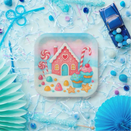 Assiettes En Carton Plaques de papier de fête de vacances de Candyland (Fête)