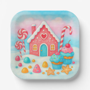 Assiettes En Carton Plaques de papier de fête de vacances de Candyland