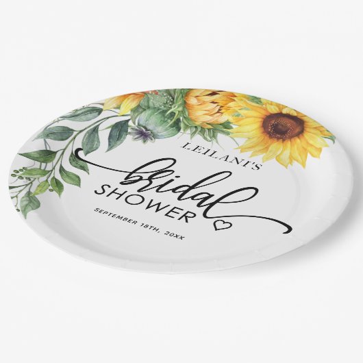 Assiettes En Carton Plaques de papier de Fête des mariées d'aquarelle (Angle)
