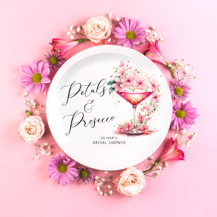 Assiettes En Carton Plaques de papier de Fête des mariées de pétales e