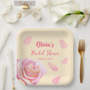Assiettes En Carton Plaques de papier de Fête des mariées de pétales e