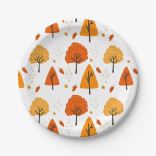 Assiettes En Carton Plaques de papier de feuilles d'automne