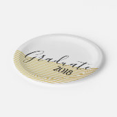 Assiettes En Carton Plaques de papier de graduation moderne Gold & Bla (Angle)