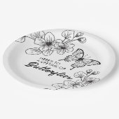 Assiettes En Carton Plaques de papier de jardin à papillon noir et bla (Angle)