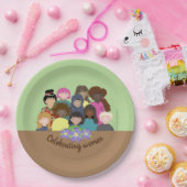 Assiettes En Carton Plaques de papier de jour internationales pour fem (Fête)