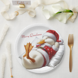 Assiettes En Carton Plaques de papier de la fête de Noël de canard bla