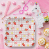 Assiettes En Carton Plaques de papier de la fraise (Fête)