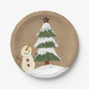 Assiettes En Carton Plaques de papier de l'arbre de Noël