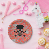 Assiettes En Carton Plaques de papier de Lave crâne noir (Fête)