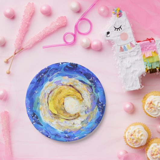 Assiettes En Carton Plaques de papier de lune (Fête)