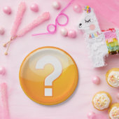 Assiettes En Carton Plaques de papier de marque d'interrogation orange (Fête)