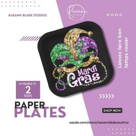 Assiettes En Carton Plaques de papier de marque Mardi Gras