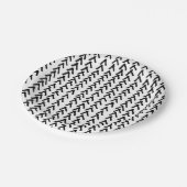 Assiettes En Carton Plaques de papier de Motif tribal rustique noir (Angle)