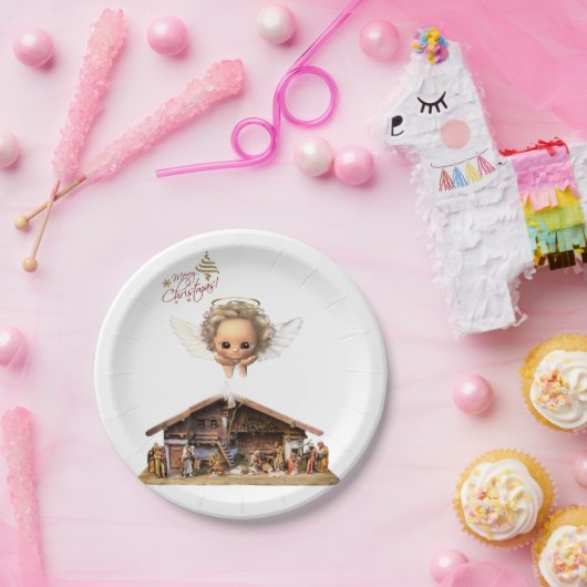 Assiettes En Carton Plaques de papier de Noël, Ange, Jésus-Christ (Fête)