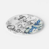 Assiettes En Carton Plaques de papier de Noël, bébé il fait froid deho (Angle)