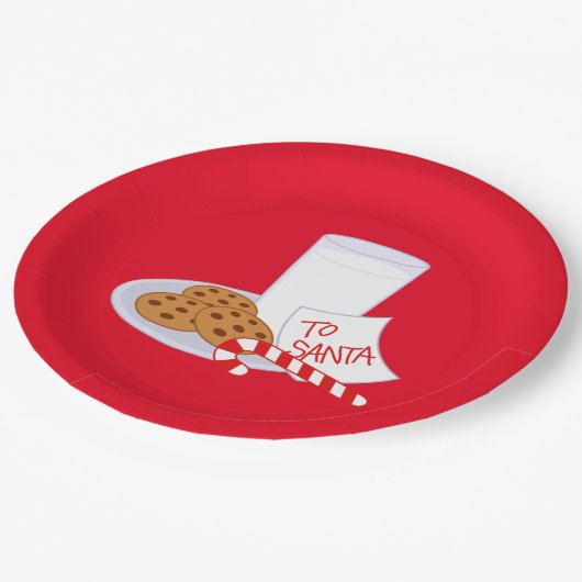 Assiettes En Carton Plaques de papier de Noël/Cookies et lait (Angle)