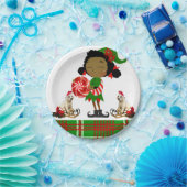 Assiettes En Carton Plaques de papier de Noël, Elfe africain (Fête)