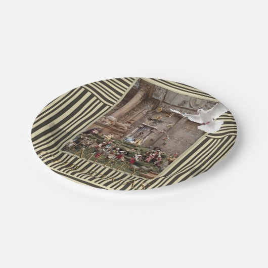 Assiettes En Carton Plaques de papier de Noël, Joyeux Noël Jésus (Angle)