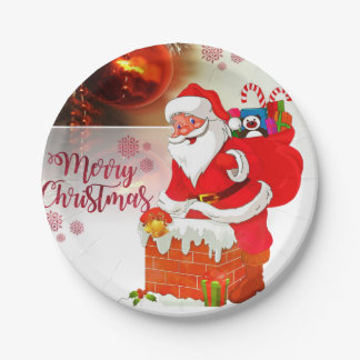 Assiettes En Carton Plaques de papier de Noël, Père Noël