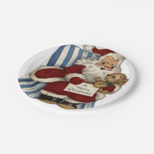 Assiettes En Carton Plaques de papier de Noël, Père Noël (Angle)
