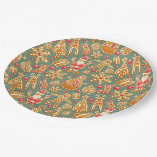 Assiettes En Carton Plaques de papier de Noël/Père Noël et amis (Angle)